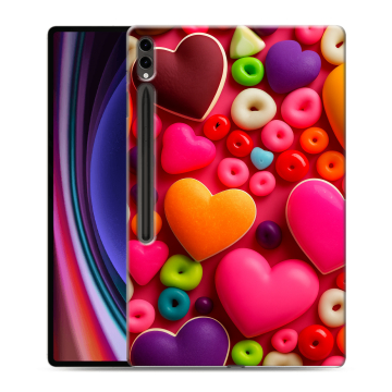 Силиконовый чехол на планшета Samsung Galaxy Tab S9 Ultra с принтом Сердечки Силиконовый чехол на планшета Samsung Galaxy Tab S9 Ultra с принтом Сердечки