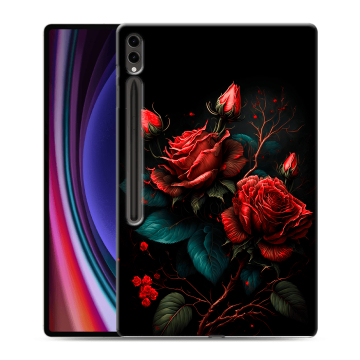 Силиконовый чехол на Samsung Galaxy Tab S9 Ultra с принтом Розы красные Силиконовый чехол на Samsung Galaxy Tab S9 Ultra с принтом Розы красные