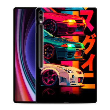 Силиконовый чехол на Samsung Galaxy Tab S9 Ultra с принтом Гоночные машины Силиконовый чехол на Samsung Galaxy Tab S9 Ultra с принтом Гоночные машины