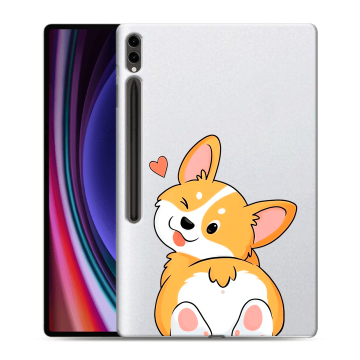 Силиконовый чехол на Samsung Galaxy Tab S9 Ultra с принтом Корги Силиконовый чехол на Samsung Galaxy Tab S9 Ultra с принтом Корги