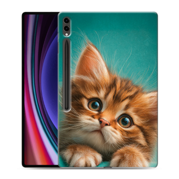 Силиконовый чехол на Samsung Galaxy Tab S9 Ultra с принтом котенок Силиконовый чехол на Samsung Galaxy Tab S9 Ultra с принтом котенок