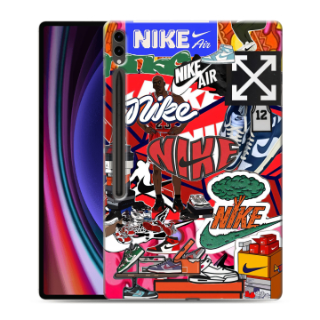 Силиконовый чехол на Samsung Galaxy Tab S9 Ultra с принтом Найк Nike яркий Силиконовый чехол на Samsung Galaxy Tab S9 Ultra с принтом Найк Nike яркий