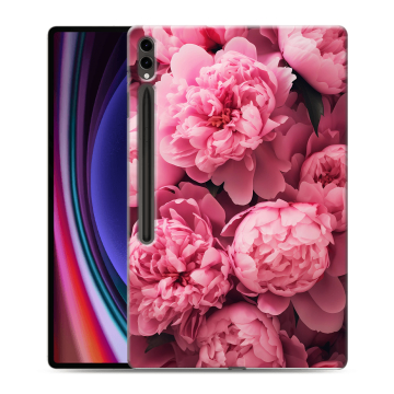 Силиконовый чехол на Samsung Galaxy Tab S9 Ultra с принтом цветы пионы Силиконовый чехол на Samsung Galaxy Tab S9 Ultra с принтом цветы пионы