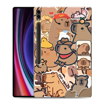 Силиконовый чехол на Samsung Galaxy Tab S9 Ultra с принтом капибара Силиконовый чехол на Samsung Galaxy Tab S9 Ultra с принтом капибара