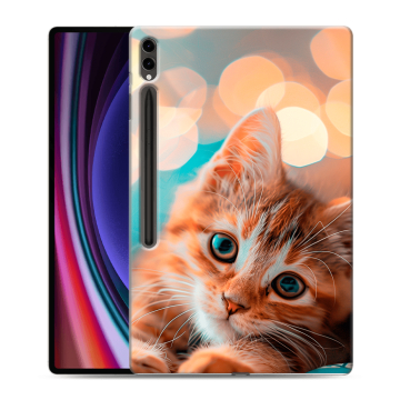 Силиконовый чехол на Samsung Galaxy Tab S9 Ultra с принтом котик Силиконовый чехол на Samsung Galaxy Tab S9 Ultra с принтом котик