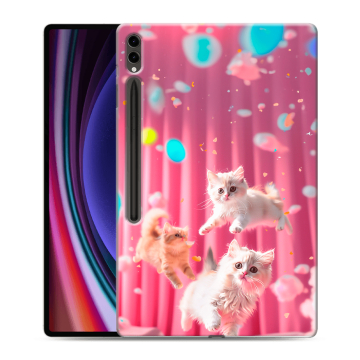 Силиконовый чехол на Samsung Galaxy Tab S9 Ultra с принтом милые котики