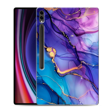 Силиконовый чехол на Samsung Galaxy Tab S9 Ultra с принтом синий мрамор Силиконовый чехол на Samsung Galaxy Tab S9 Ultra с принтом синий мрамор