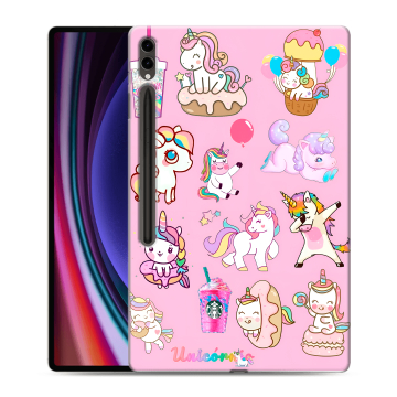 Силиконовый чехол на Samsung Galaxy Tab S9 Ultra с принтом розовые единороги Силиконовый чехол на Samsung Galaxy Tab S9 Ultra с принтом розовые единороги