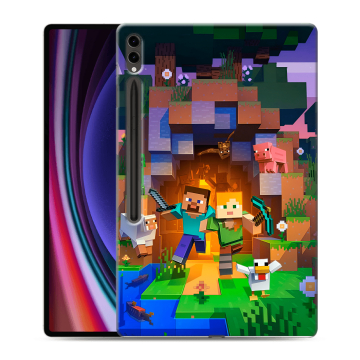 Силиконовый чехол на Samsung Galaxy Tab S9 Ultra с принтом Майнкрафт Minecraft