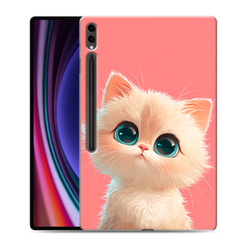 Силиконовый чехол на Samsung Galaxy Tab S9 Ultra с принтом Розовый котенок