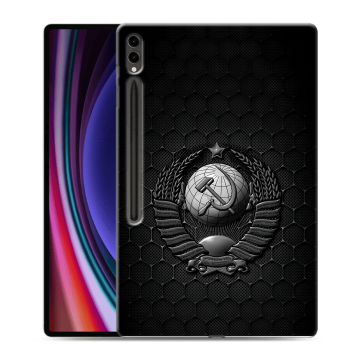 Силиконовый чехол на Samsung Galaxy Tab S9 Ultra с принтом Герб Флаг СССР