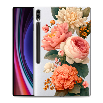 Силиконовый чехол на Samsung Galaxy Tab S9 Ultra с принтом цветы