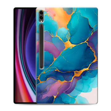 Силиконовый чехол на Samsung Galaxy Tab S9 Ultra с принтом Мрамор блестки