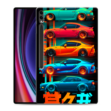 Силиконовый чехол на Samsung Galaxy Tab S9 Ultra с принтом машины тачки