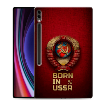 Силиконовый чехол на Samsung Galaxy Tab S9 Ultra с принтом Флаг Герб СССР