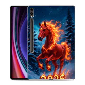 Силиконовый чехол на Samsung Galaxy Tab S9 Ultra с принтом Новый год коня