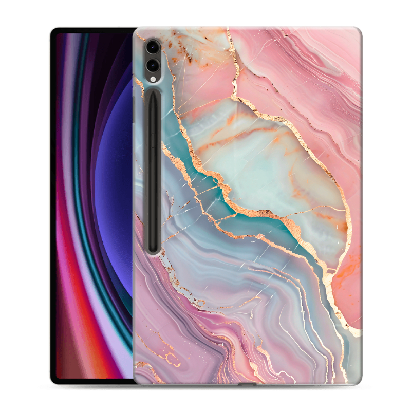 Силиконовый чехол на Samsung Galaxy Tab S9 Ultra с принтом розовый мрамор Силиконовый чехол на Samsung Galaxy Tab S9 Ultra с принтом розовый мрамор