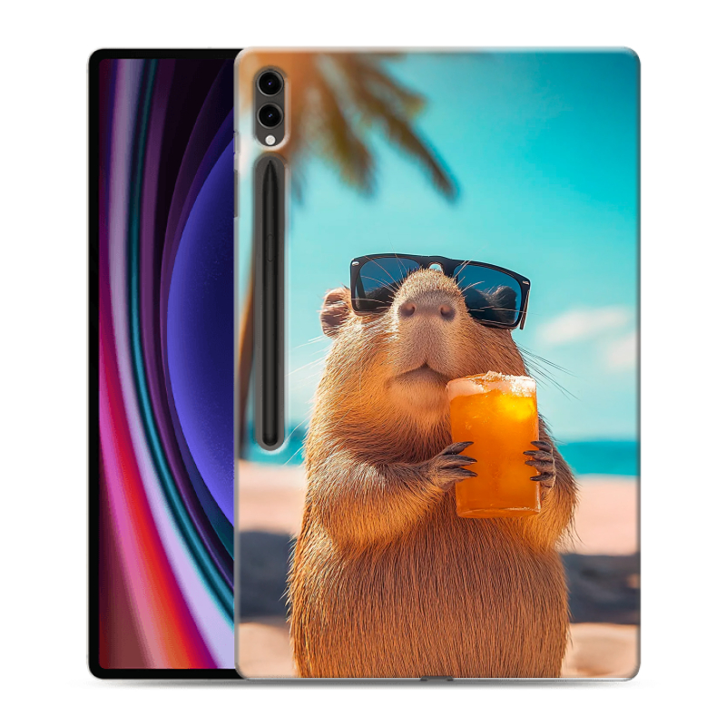 Силиконовый чехол на Samsung Galaxy Tab S9 Ultra с принтом Капибара Силиконовый чехол на Samsung Galaxy Tab S9 Ultra с принтом Капибара