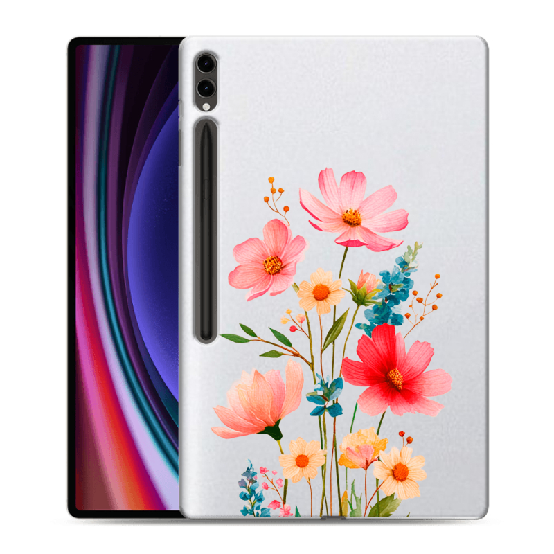 Силиконовый чехол на Samsung Galaxy Tab S9 Ultra с принтом Цветы Силиконовый чехол на Samsung Galaxy Tab S9 Ultra с принтом Цветы