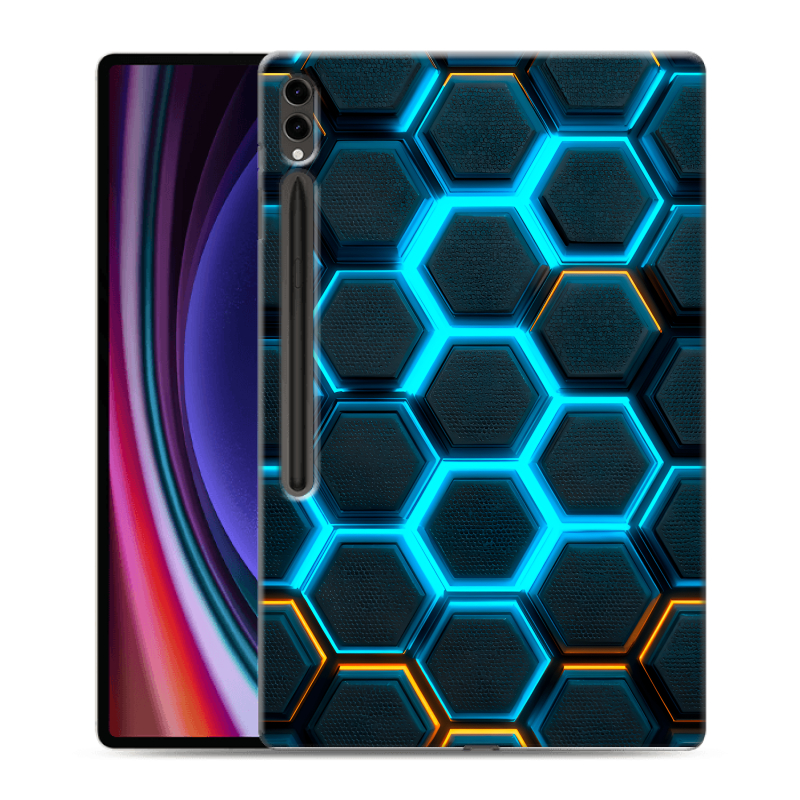 Силиконовый чехол на Samsung Galaxy Tab S9 Ultra с принтом Неоновые соты Силиконовый чехол на Samsung Galaxy Tab S9 Ultra с принтом Неоновые соты