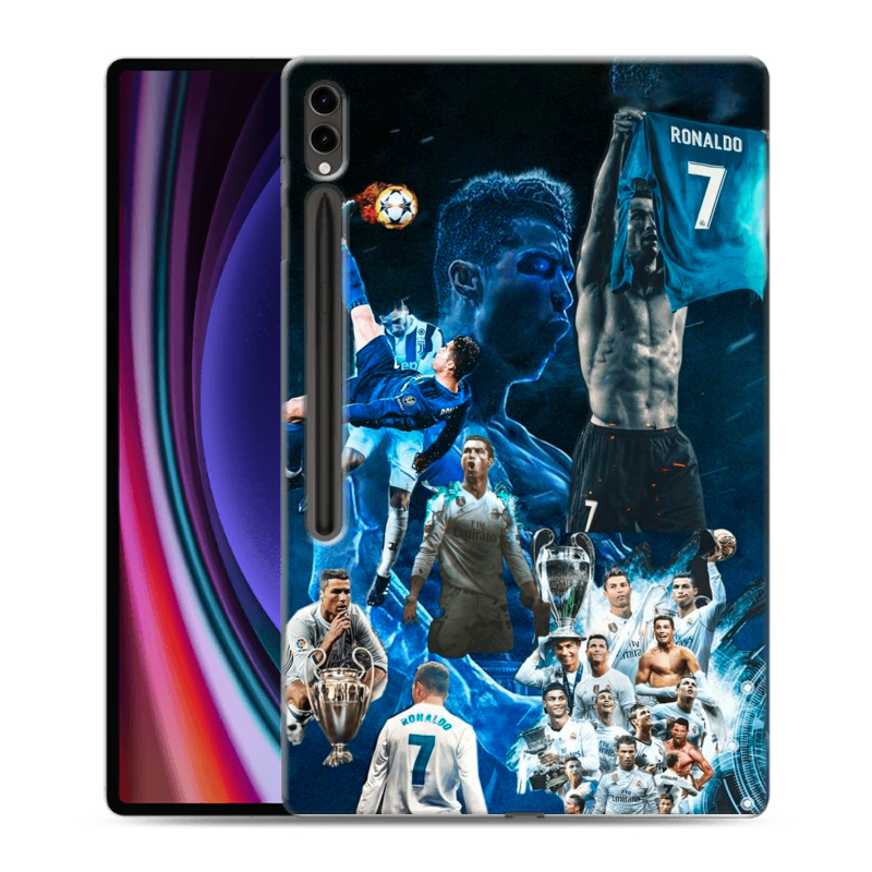 Силиконовый чехол на Samsung Galaxy Tab S9 Ultra с принтом Реал Роналдо Силиконовый чехол на Samsung Galaxy Tab S9 Ultra с принтом Реал Роналдо