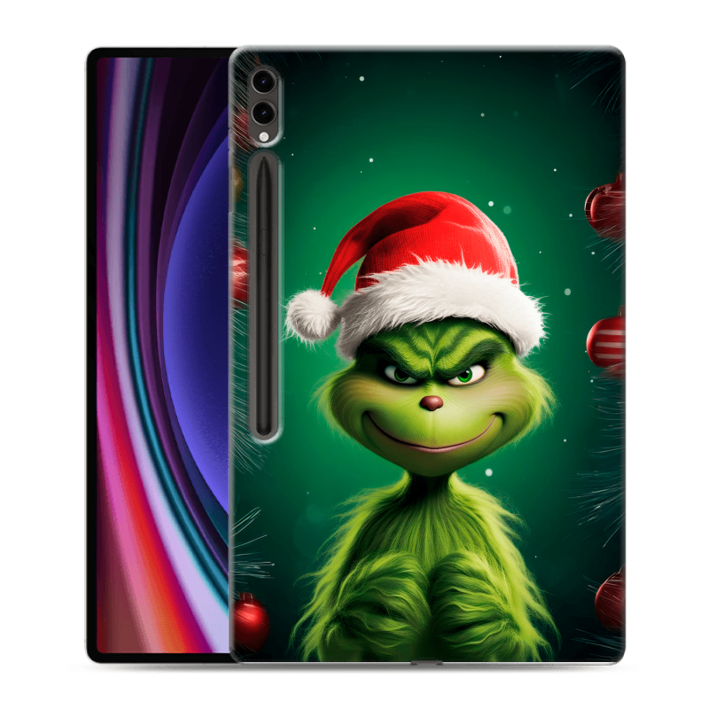 Силиконовый чехол на Samsung Galaxy Tab S9 Ultra с принтом Гринч Новый год Рождество Силиконовый чехол на Samsung Galaxy Tab S9 Ultra с принтом Гринч Новый год Рождество