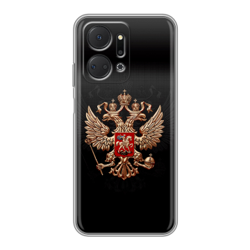 Силиконовый чехол на Huawei Honor X7a Plus с принтом Герб России Силиконовый чехол на Huawei Honor X7a Plus с принтом Герб России