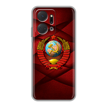 Силиконовый чехол на Huawei Honor X7a Plus с принтом Герб СССР Силиконовый чехол на Huawei Honor X7a Plus с принтом Герб СССР