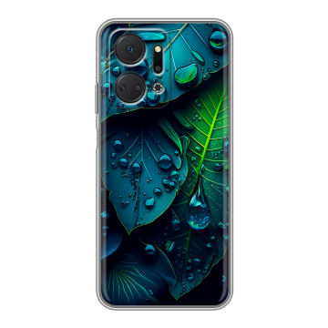 Силиконовый чехол на Huawei Honor X7a Plus с принтом Листья Силиконовый чехол на Huawei Honor X7a Plus с принтом Листья