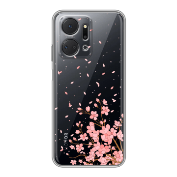 Силиконовый чехол на Huawei Honor X7a Plus с принтом Ветка сакуры Силиконовый чехол на Huawei Honor X7a Plus с принтом Ветка сакуры