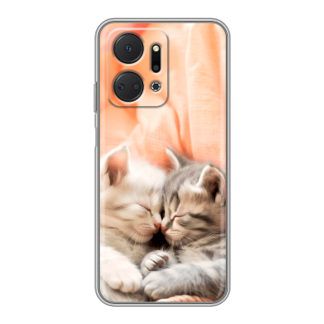 Силиконовый чехол на Huawei Honor X7a Plus с принтом Котята