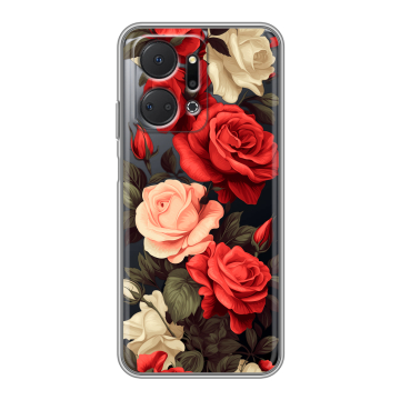 Силиконовый чехол на Huawei Honor X7a Plus с принтом Розы Силиконовый чехол на Huawei Honor X7a Plus с принтом Розы