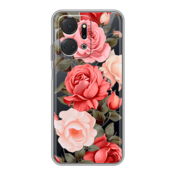 Силиконовый чехол на Huawei Honor X7a Plus с принтом Розы Силиконовый чехол на Huawei Honor X7a Plus с принтом Розы