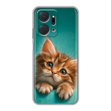 Силиконовый чехол на Huawei Honor X7a Plus с принтом котенок