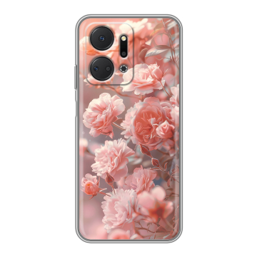 Силиконовый чехол на Huawei Honor X7a Plus с принтом Розовые розы Силиконовый чехол на Huawei Honor X7a Plus с принтом Розовые розы