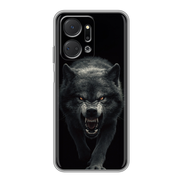 Силиконовый чехол на Huawei Honor X7a Plus с принтом Волк