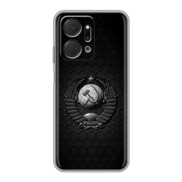 Силиконовый чехол на Huawei Honor X7a Plus с принтом Герб Флаг СССР Силиконовый чехол на Huawei Honor X7a Plus с принтом Герб Флаг СССР