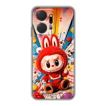 Силиконовый чехол на Huawei Honor X7a Plus с принтом Labubu Лабубу