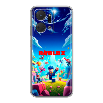 Силиконовый чехол на Huawei Honor X7a Plus с принтом Roblox Роблокс