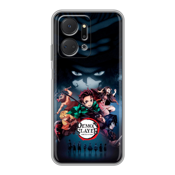 Силиконовый чехол на Huawei Honor X7a Plus с принтом Demon Slayer Клинок рассекающий демонов