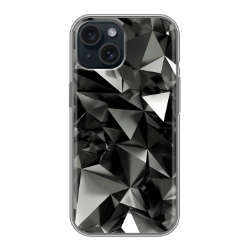 Силиконовый чехол на Iphone 15 с принтом Черные кристаллы Силиконовый чехол на Iphone 15 с принтом Черные кристаллы