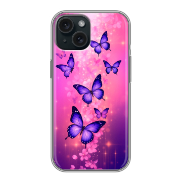 Силиконовый чехол на Iphone 15 с принтом Бабочки Силиконовый чехол на Iphone 15 с принтом Бабочки