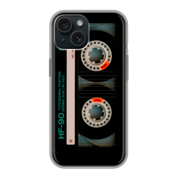 Силиконовый чехол на Iphone 15 с принтом Кассета Силиконовый чехол на Iphone 15 с принтом Кассета
