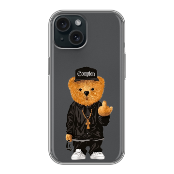 Силиконовый чехол на Iphone 15 с принтом Мишка Силиконовый чехол на Iphone 15 с принтом Мишка