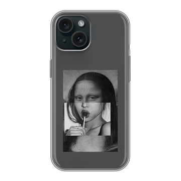 Силиконовый чехол на Iphone 15 с принтом Мона Лиза Силиконовый чехол на Iphone 15 с принтом Мона Лиза