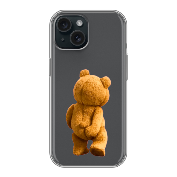 Силиконовый чехол на Iphone 15 с принтом Медведь Силиконовый чехол на Iphone 15 с принтом Медведь