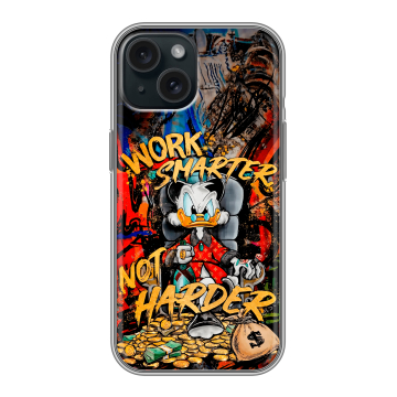 Силиконовый чехол на Iphone 15 с принтом Дональд Дак Деньги Силиконовый чехол на Iphone 15 с принтом Дональд Дак Деньги