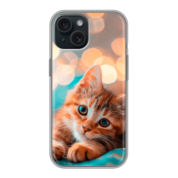 Силиконовый чехол на Iphone 15 с принтом котик Силиконовый чехол на Iphone 15 с принтом котик