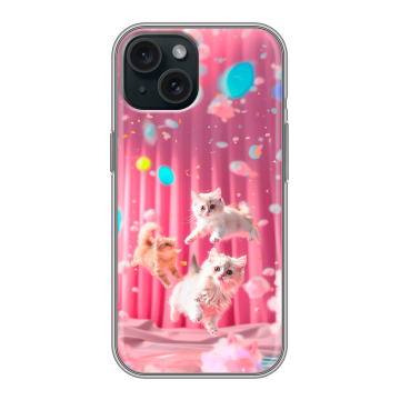 Силиконовый чехол на Iphone 15 с принтом милые котики