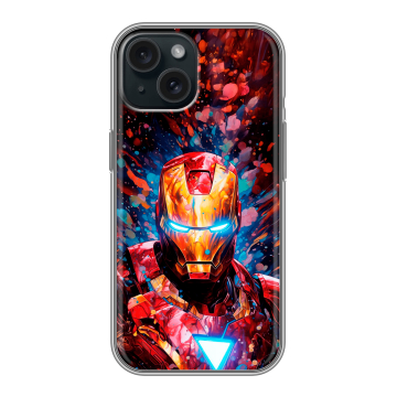 Силиконовый чехол на Iphone 15 с принтом Железный человек Ironman Силиконовый чехол на Iphone 15 с принтом Железный человек Ironman